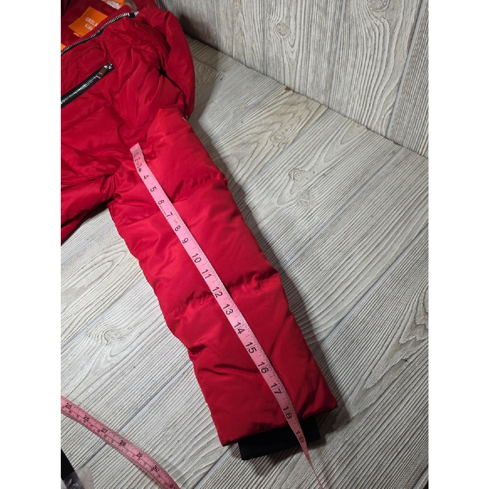 Orolay Thickened Down Red Puffer Jacket With Hood Kids Size Small — image 8 of 8